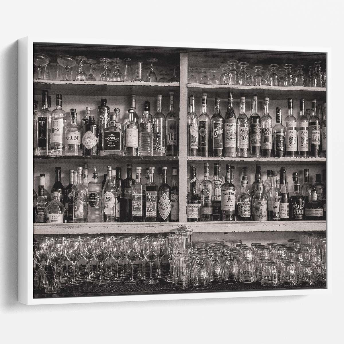 Monochrome Cocktail Bar Still Life Photography Wall Art