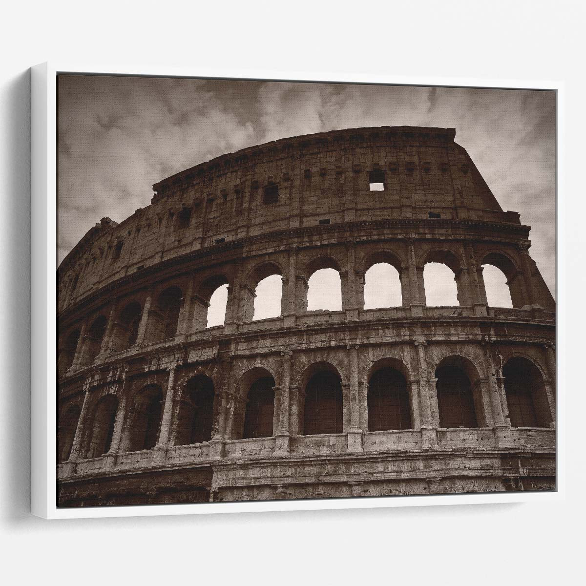 Iconic Colosseum Rome Ruins Monochrome Wall Art by Luxuriance Designs. Made in USA.