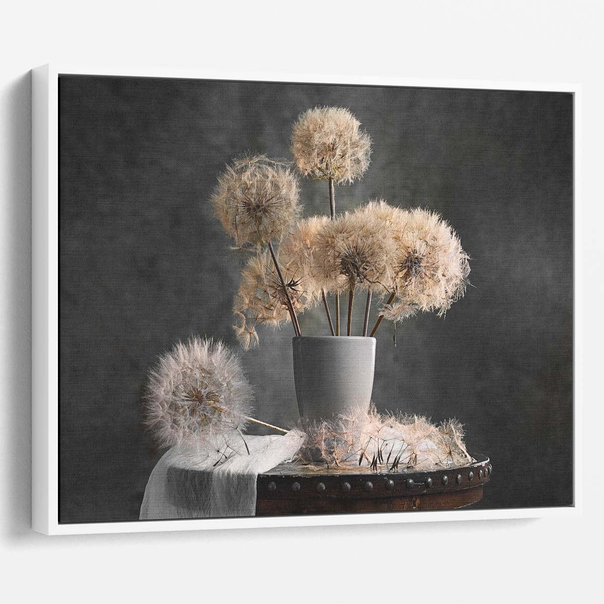 Autumn Dried Dandelion Seed Pod Floral Photography Wall Art