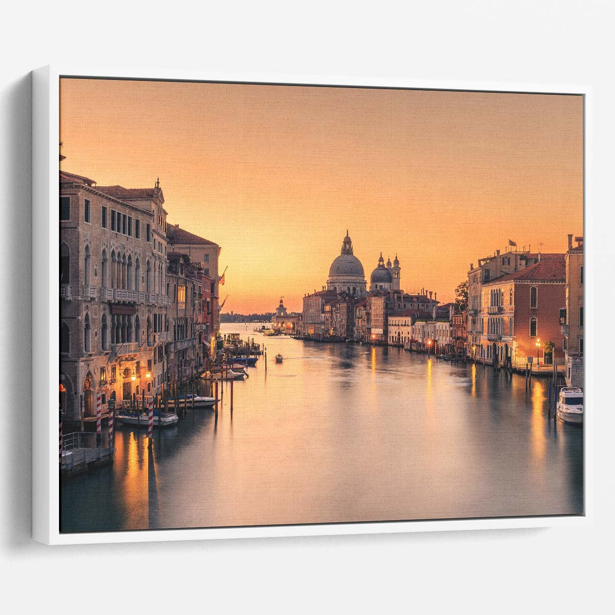Venice Sunrise Historic Canals & Cityscape Wall Art by Luxuriance Designs. Made in USA.