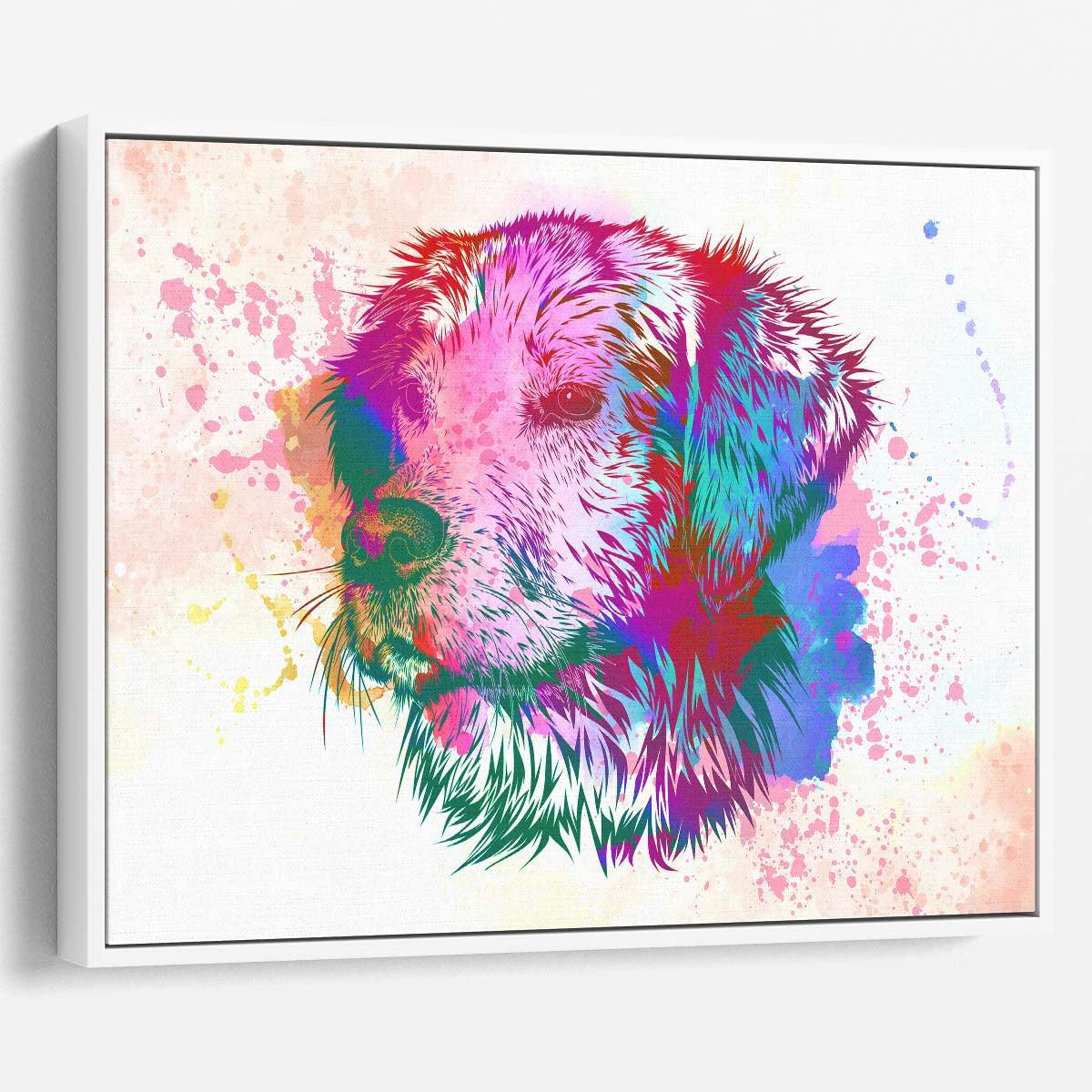 Dog Watercolor Painting Wall Art by Luxuriance Designs. Made in USA.