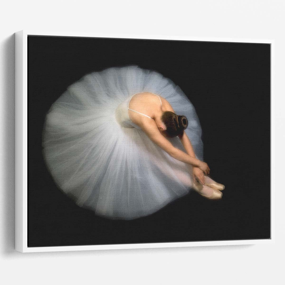 Graceful Ballerina Portrait in White Dress Wall Art by Luxuriance Designs. Made in USA.