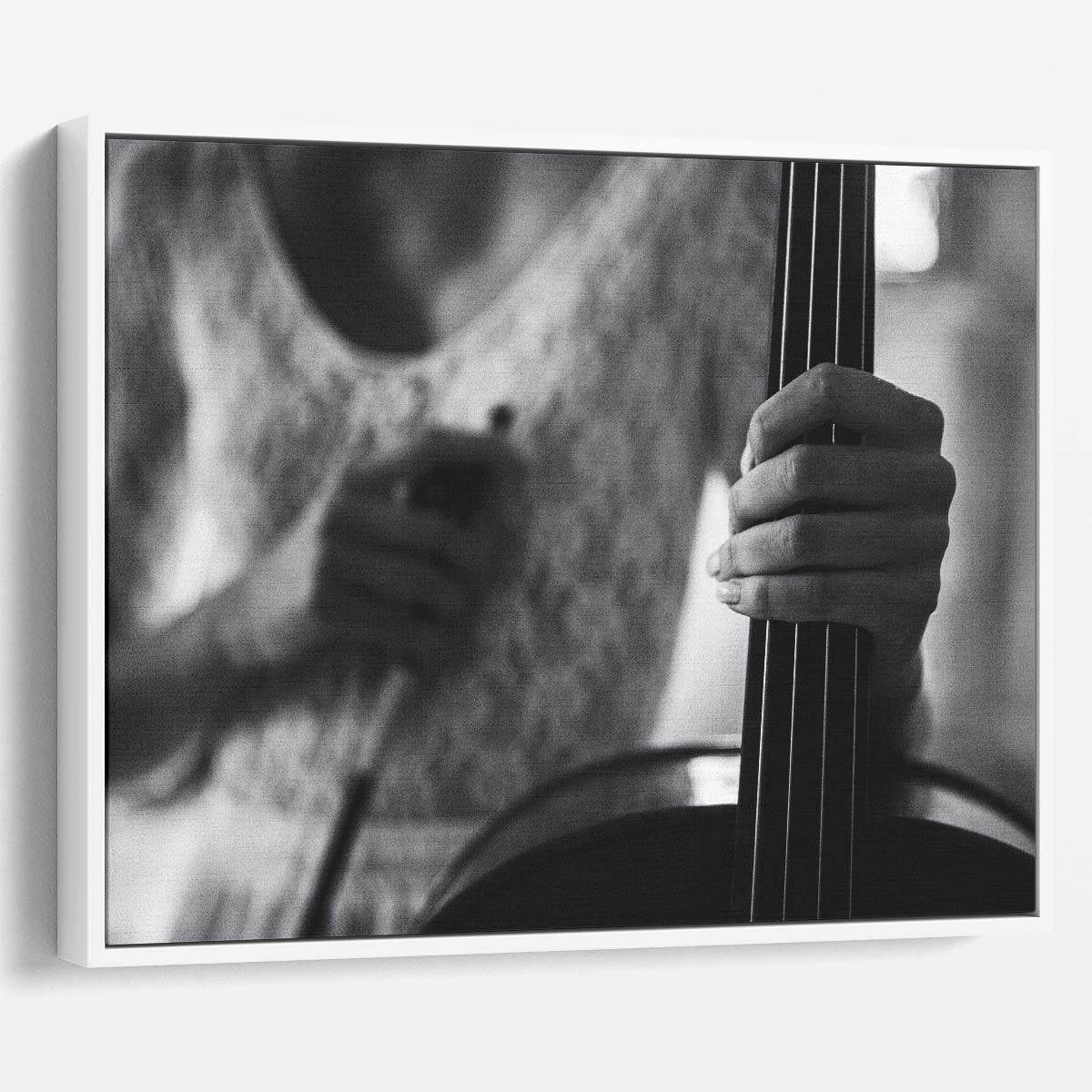 Vintage Monochrome Female Cello Musician Portrait Art Wall Art