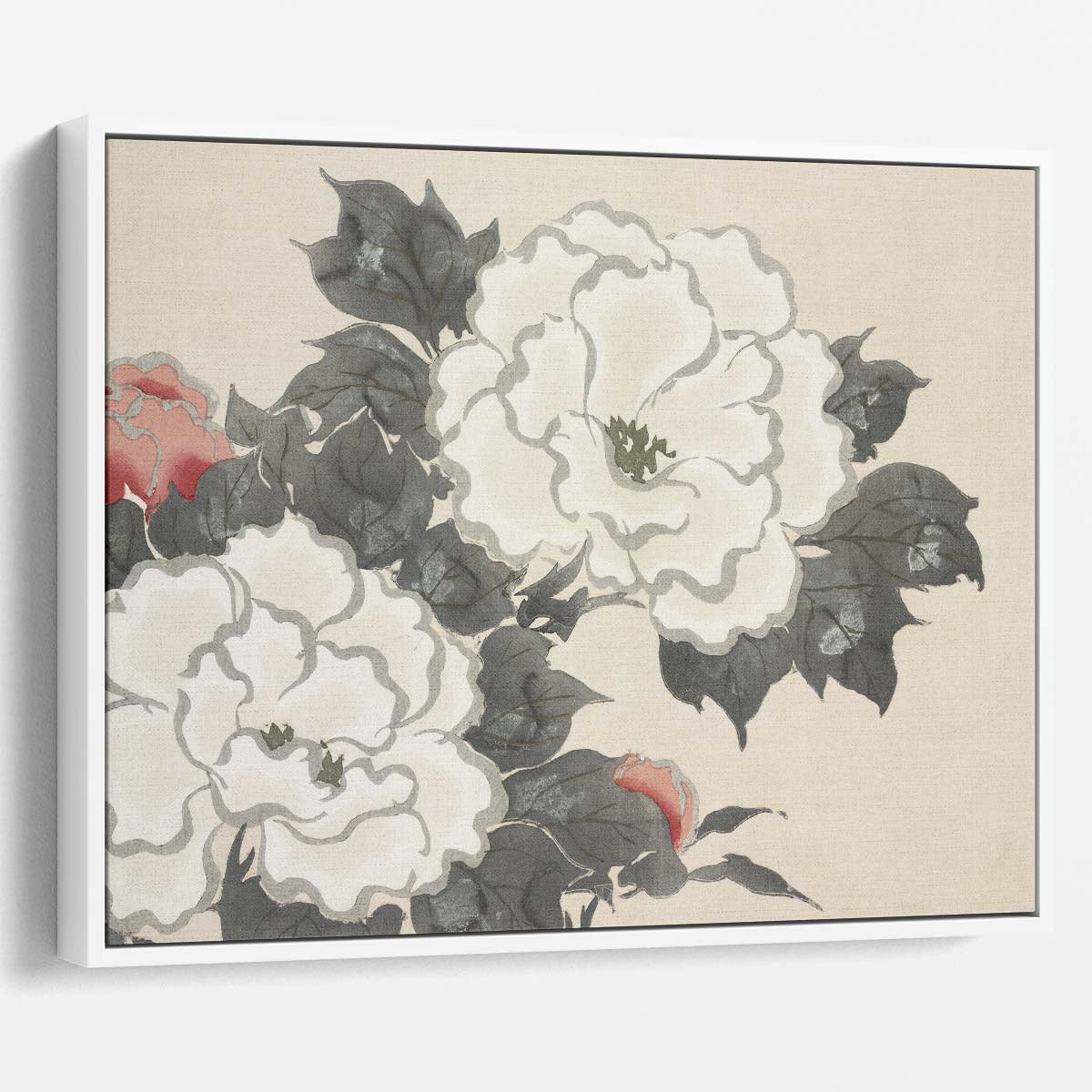 Vintage Japanese Floral Ukiyoe Blossoms Poster Wall Art by Luxuriance Designs. Made in USA.