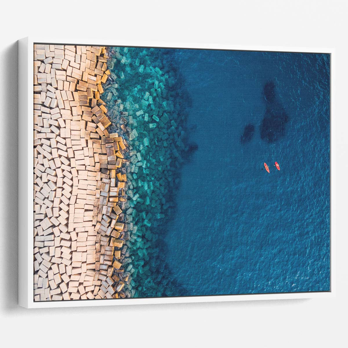 Aerial Coastal Seascape Duo Drone Captured Wall Art by Luxuriance Designs. Made in USA.