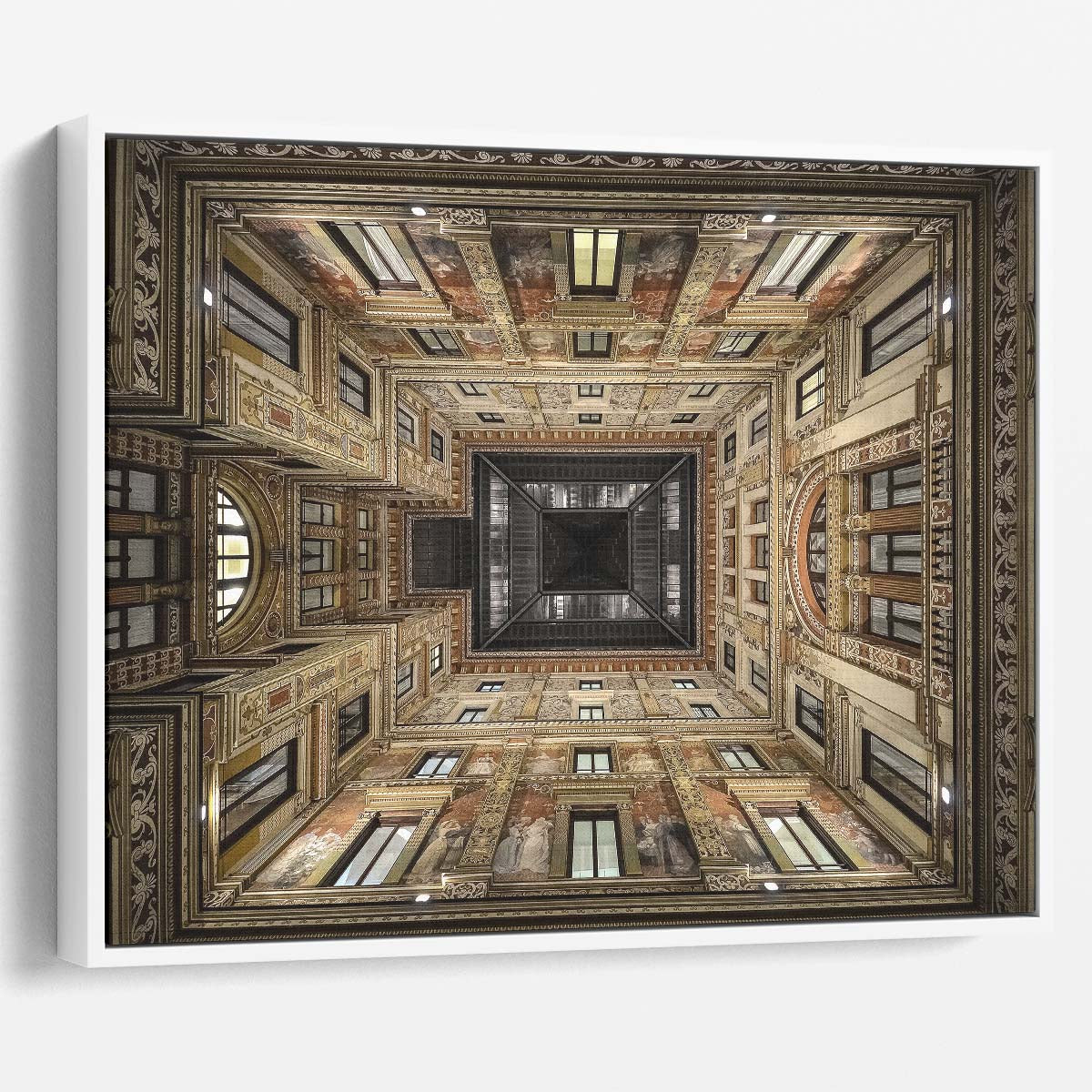 Rome's Historic Galleria Sciarra Courtyard Architecture Wall Art by Luxuriance Designs. Made in USA.