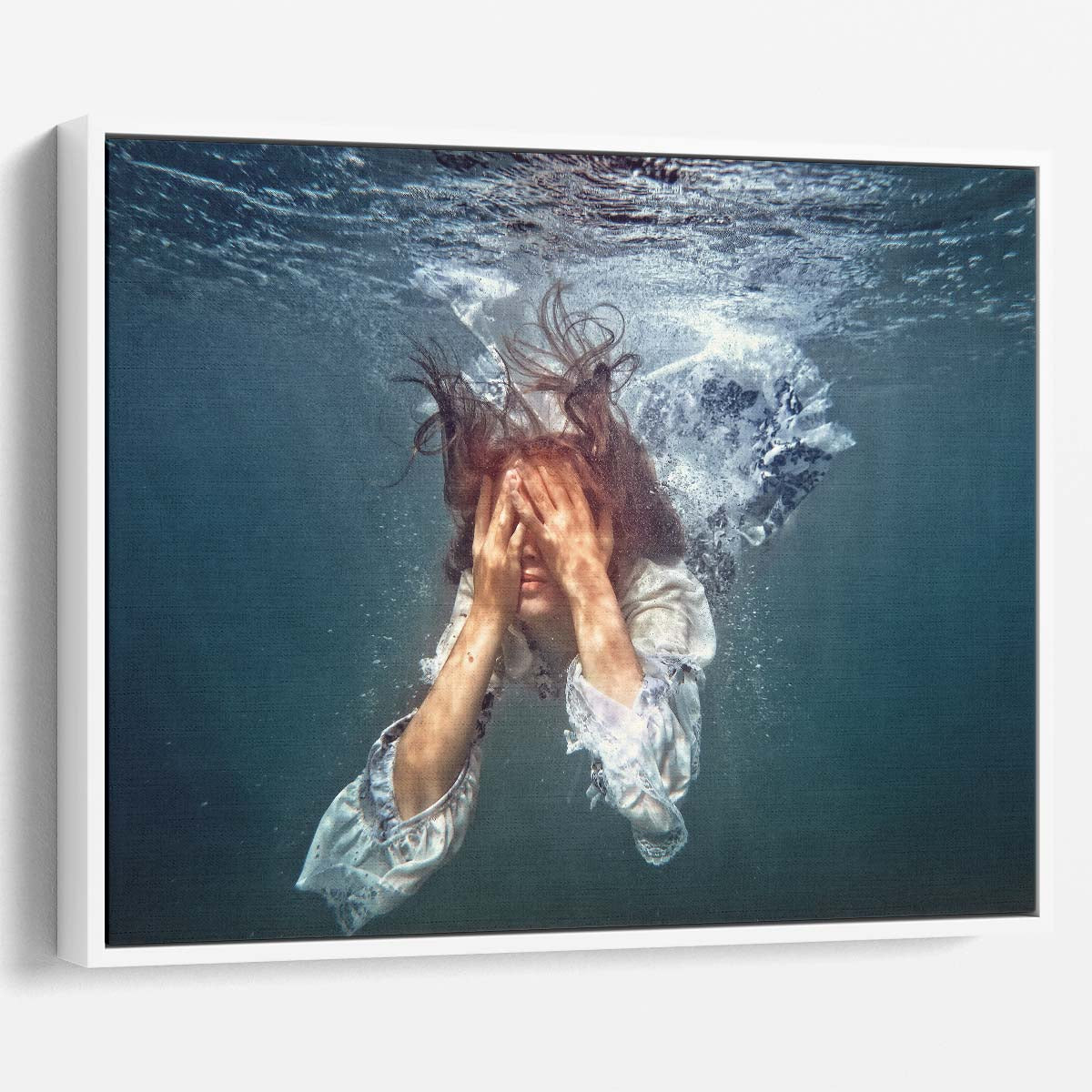 Vintage Underwater Ballet Female Swimmer Wall Art by Luxuriance Designs. Made in USA.
