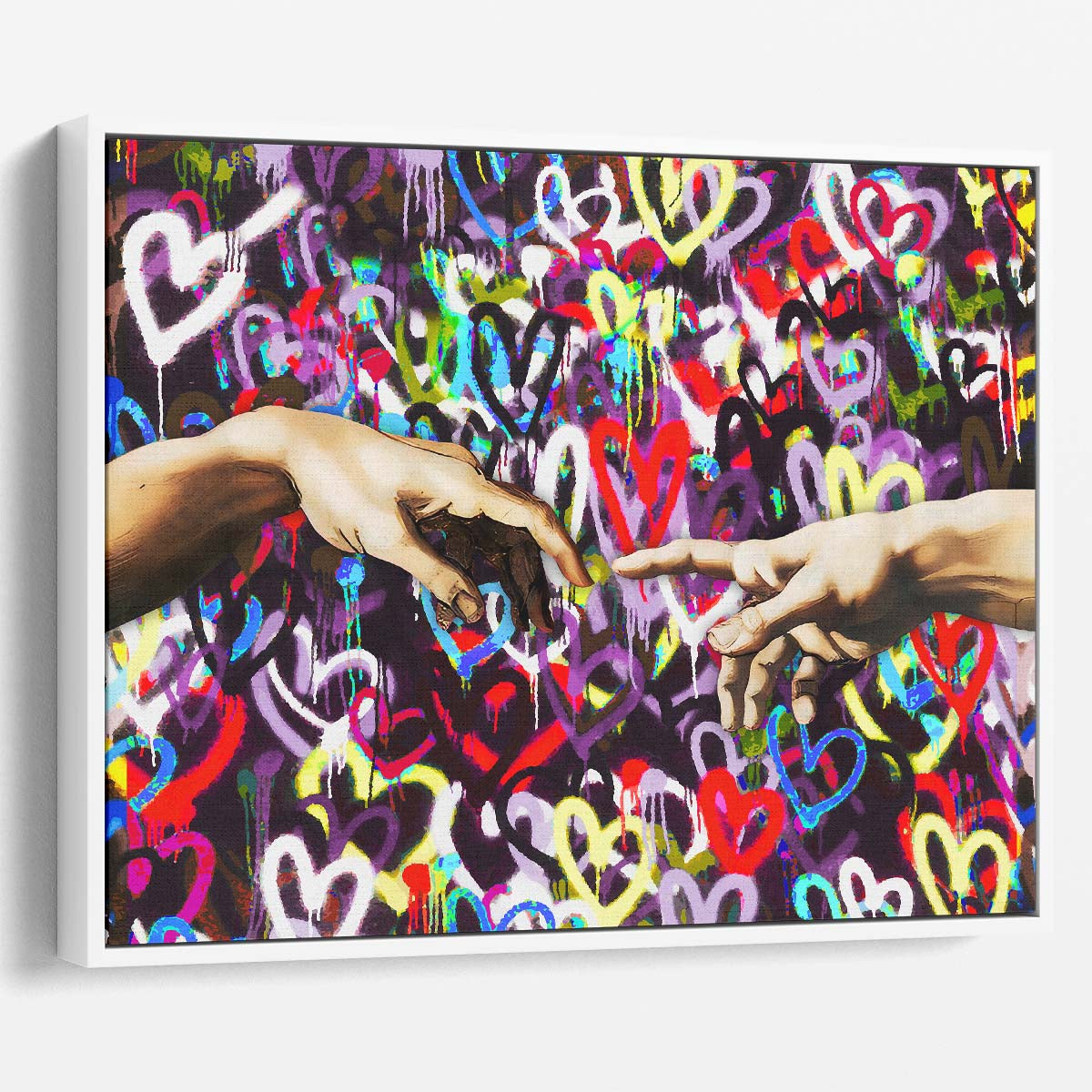 Hands Love Touch Graffiti Wall Art by Luxuriance Designs. Made in USA.