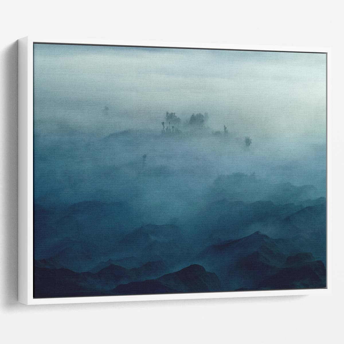 Misty Bromo Volcano Landscape Layers Wall Art by Luxuriance Designs. Made in USA.