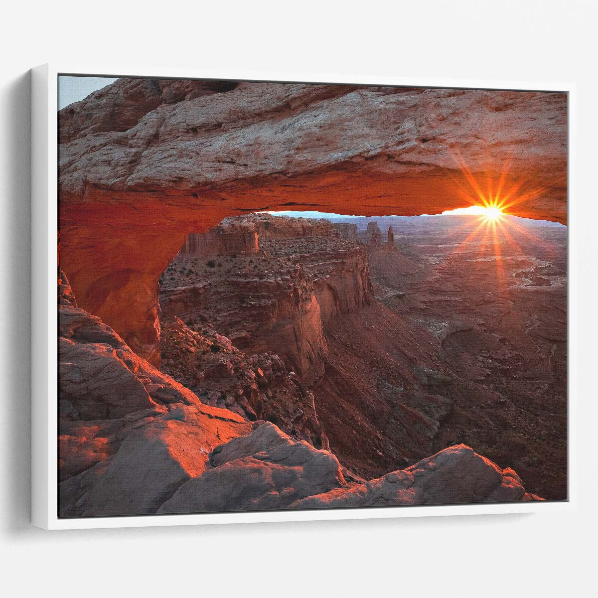 Mesa Arch Sunrise in Canyonlands National Park Wall Art by Luxuriance Designs. Made in USA.