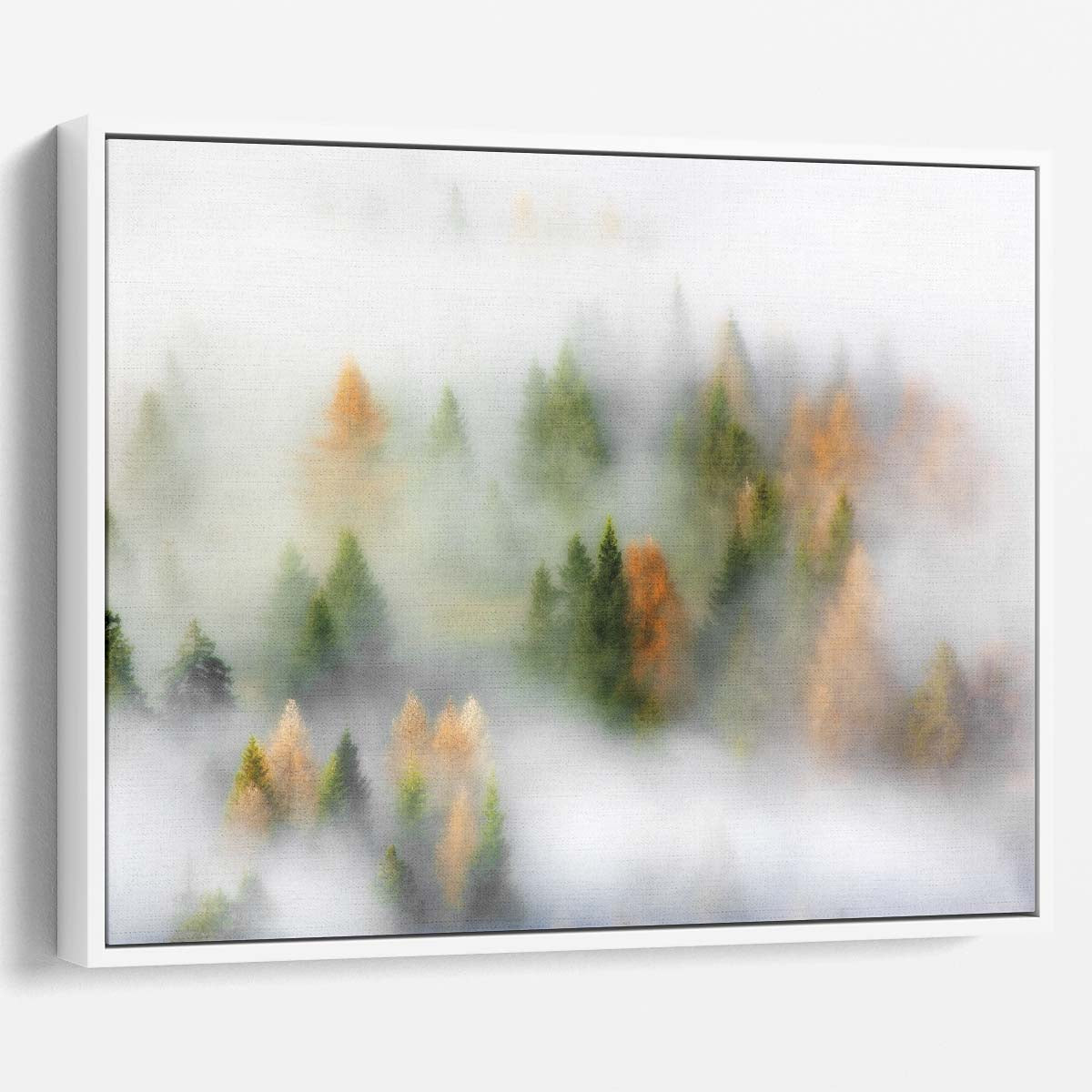 Misty Autumn Forest Aerial View Wall Art by Luxuriance Designs. Made in USA.