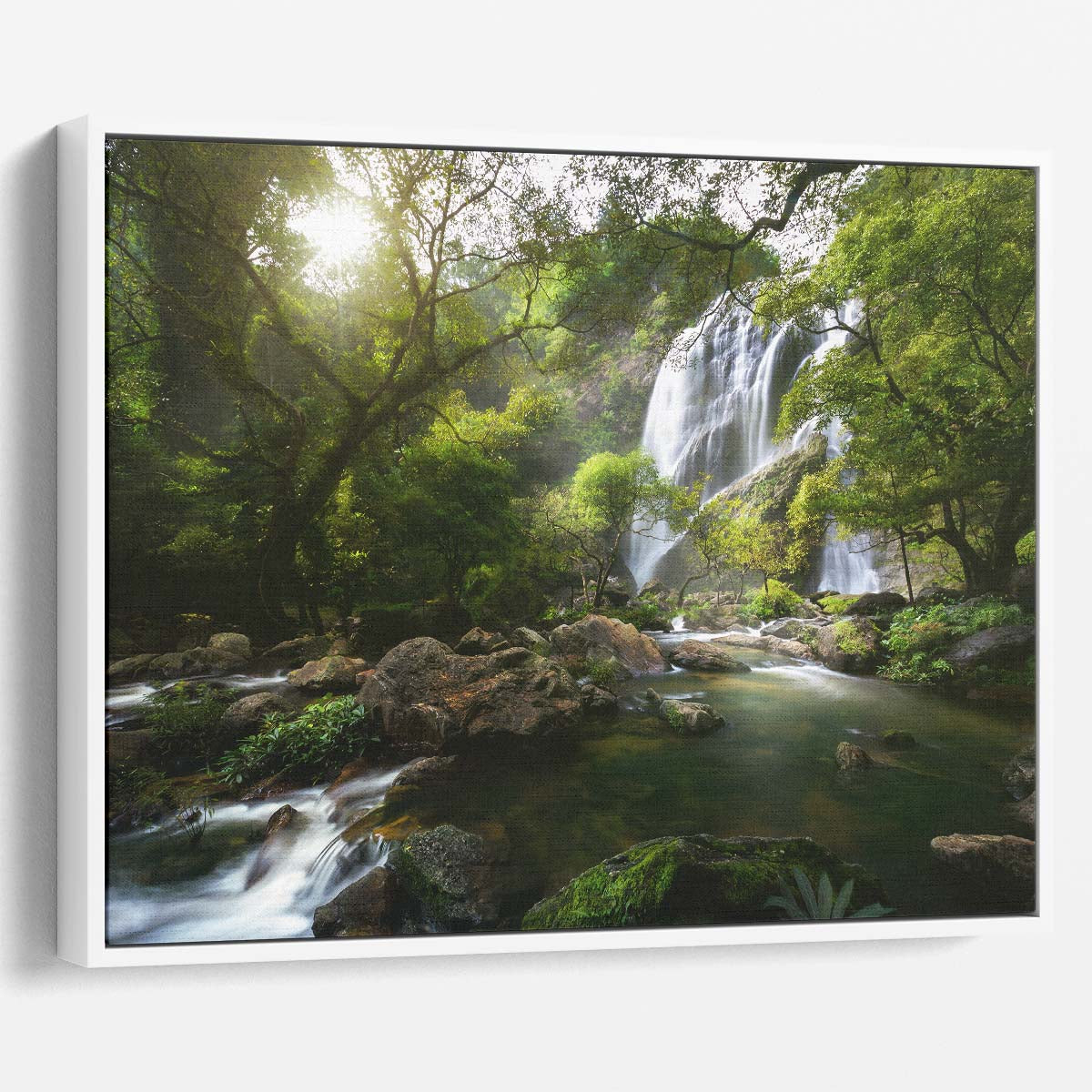 Majestic Khlong Lan Waterfall Stream Landscape Photography Wall Art