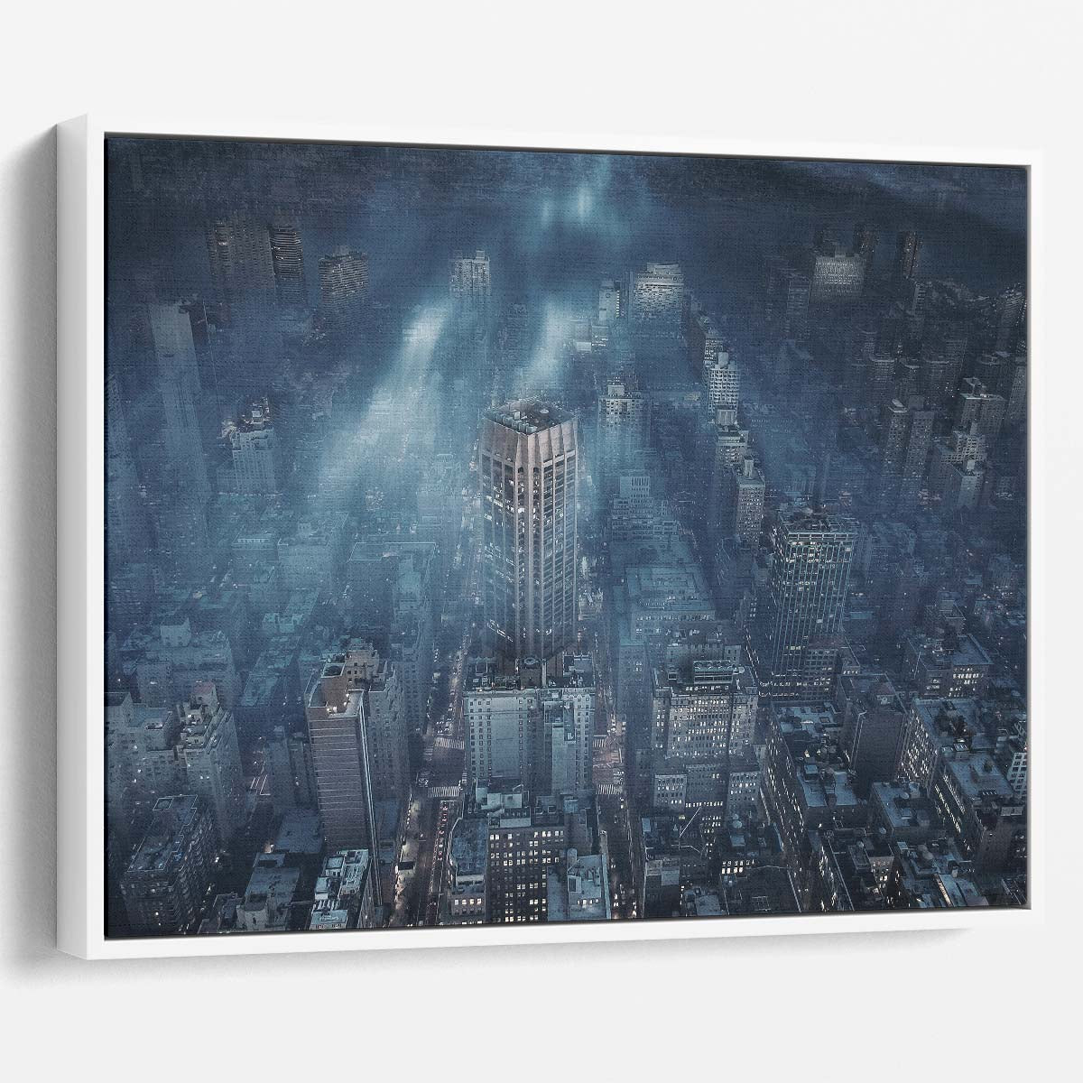 NYC Skyline Night Lights Cityscape Wall Art by Luxuriance Designs. Made in USA.