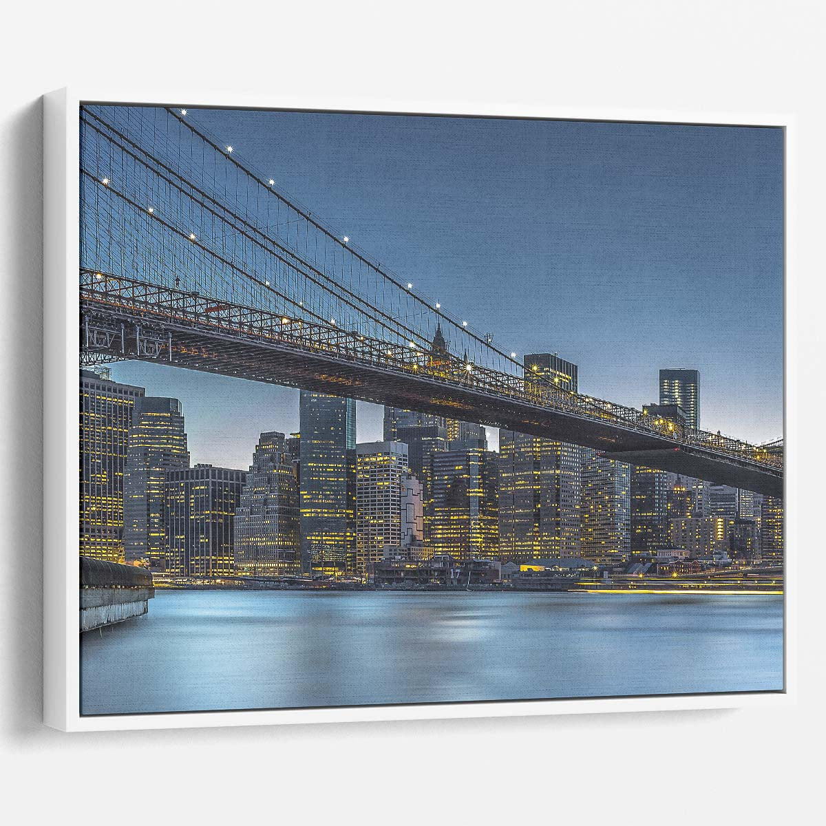 Manhattan's Iconic Skyline & Brooklyn Bridge Wall Art by Luxuriance Designs. Made in USA.