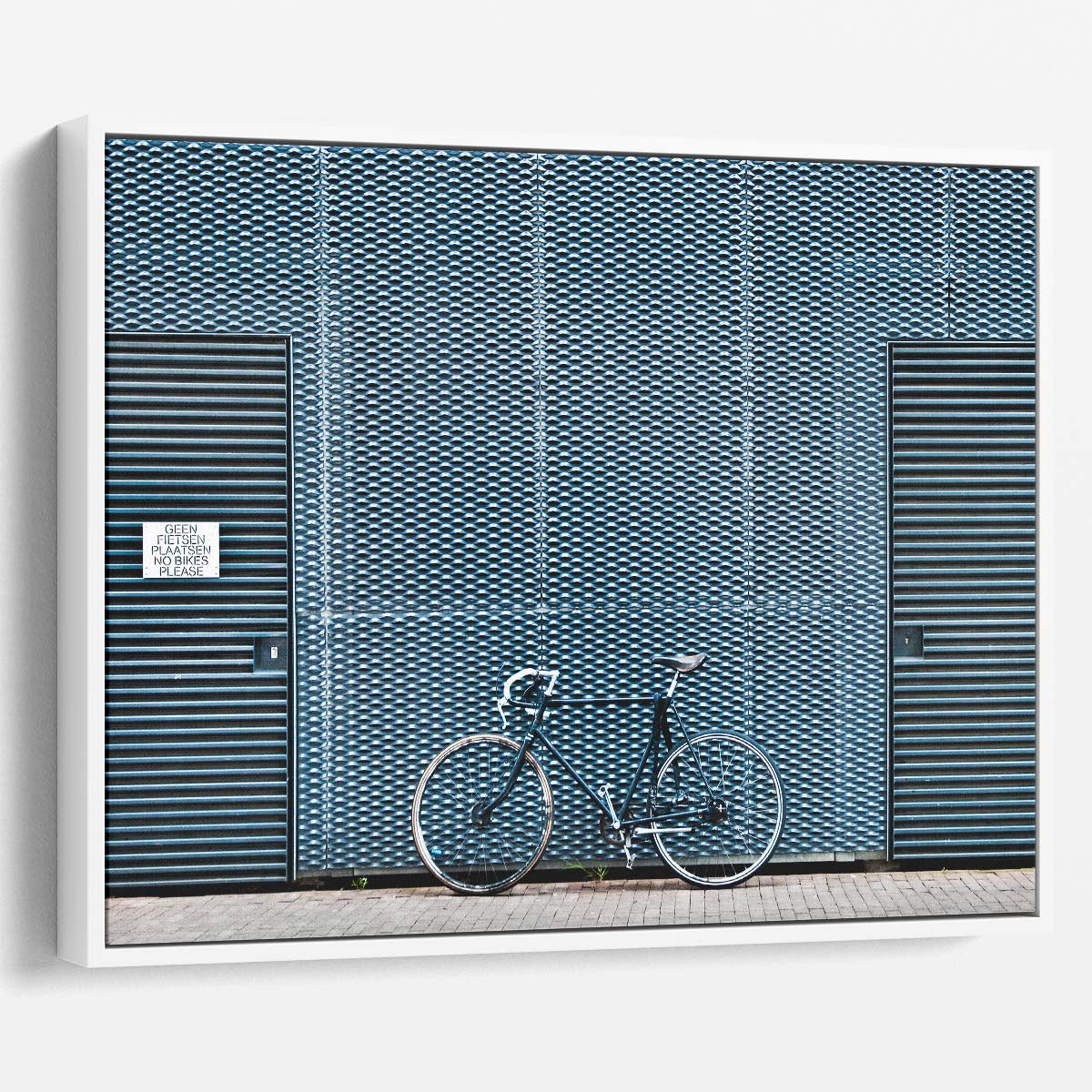 Abstract No Parking Bikes Metal Sign Wall Art by Luxuriance Designs. Made in USA.