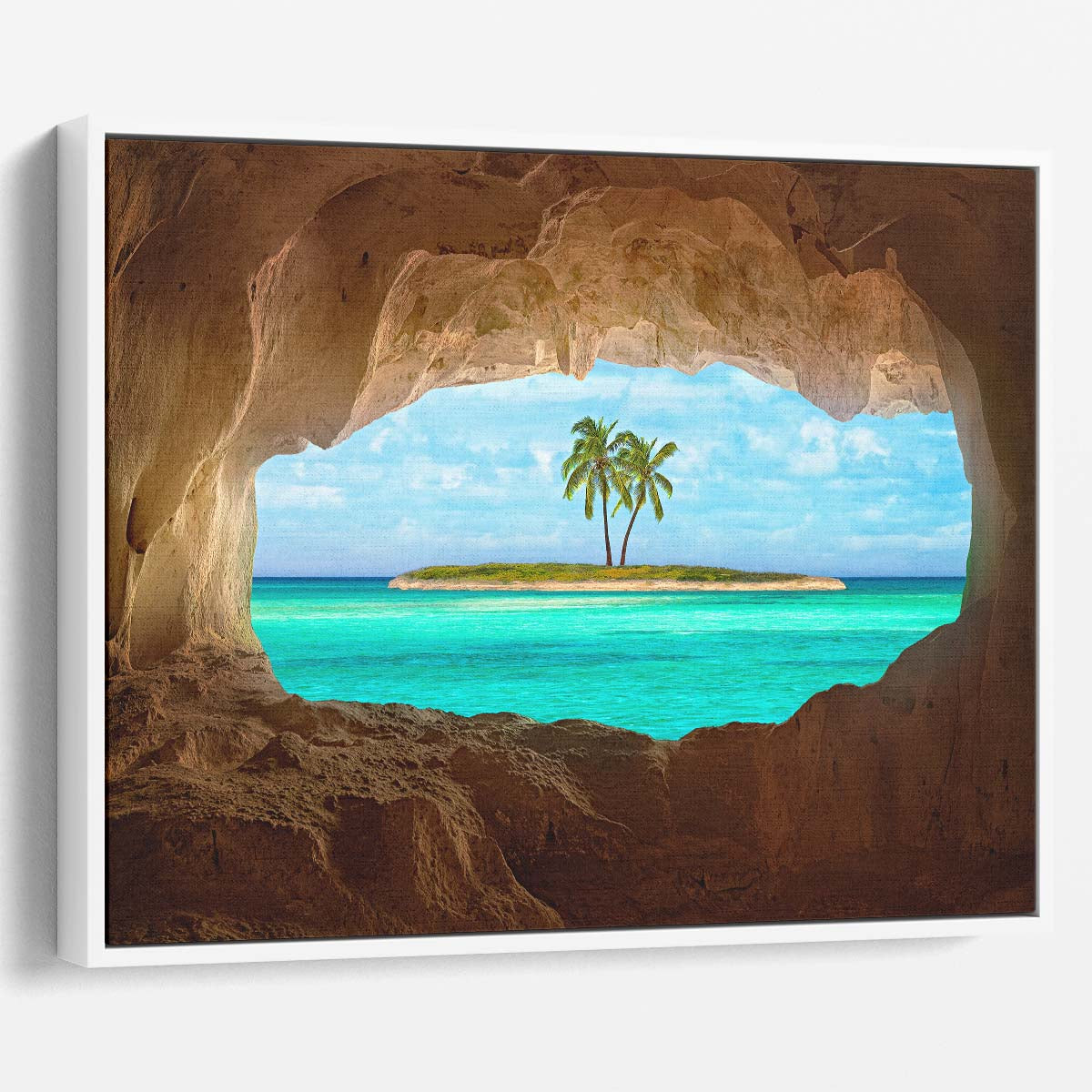 Exotic Tropical Beach & Cave Paradise Landscape Photography Wall Art