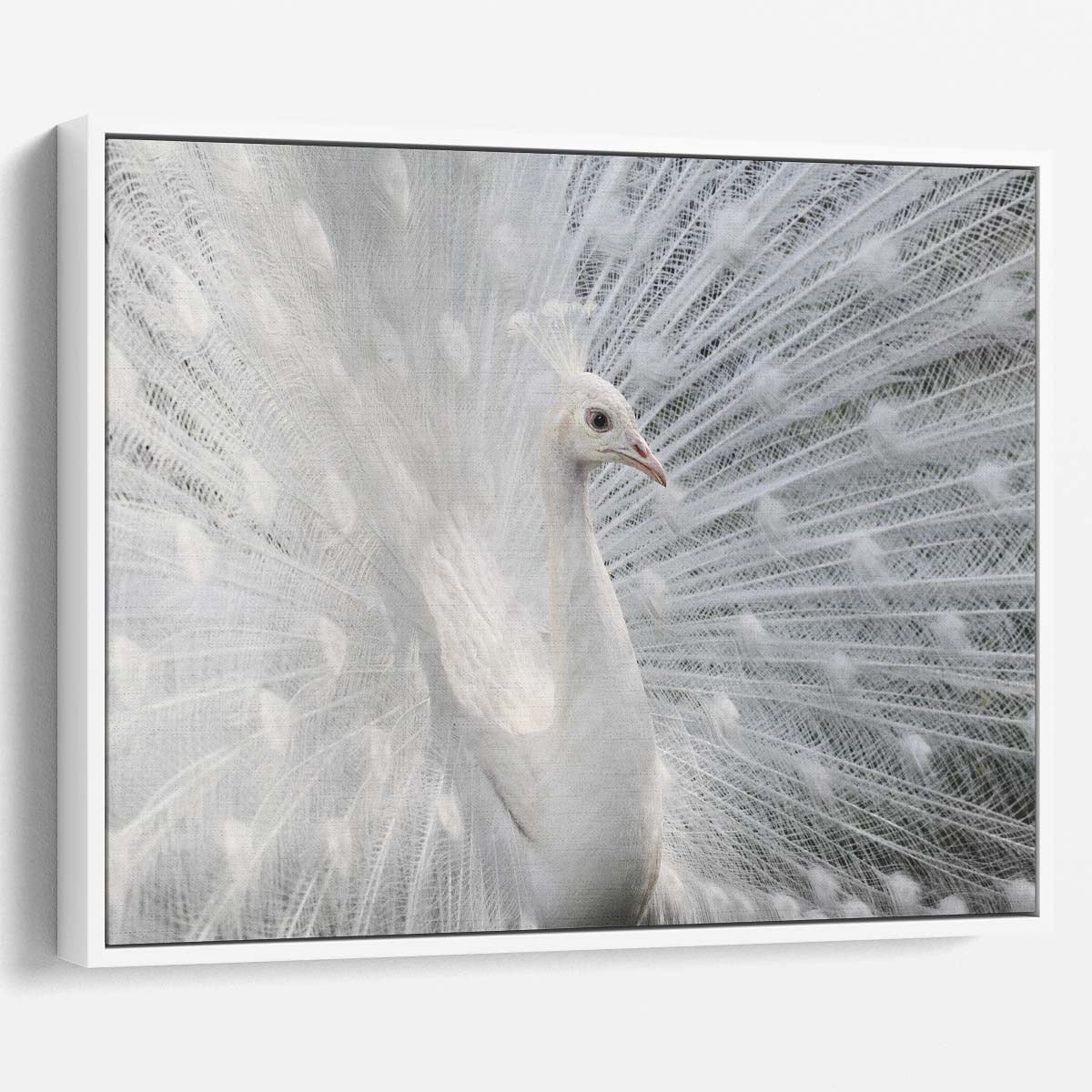 Majestic White Peacock Angel Wings Wildlife Wall Art by Luxuriance Designs. Made in USA.