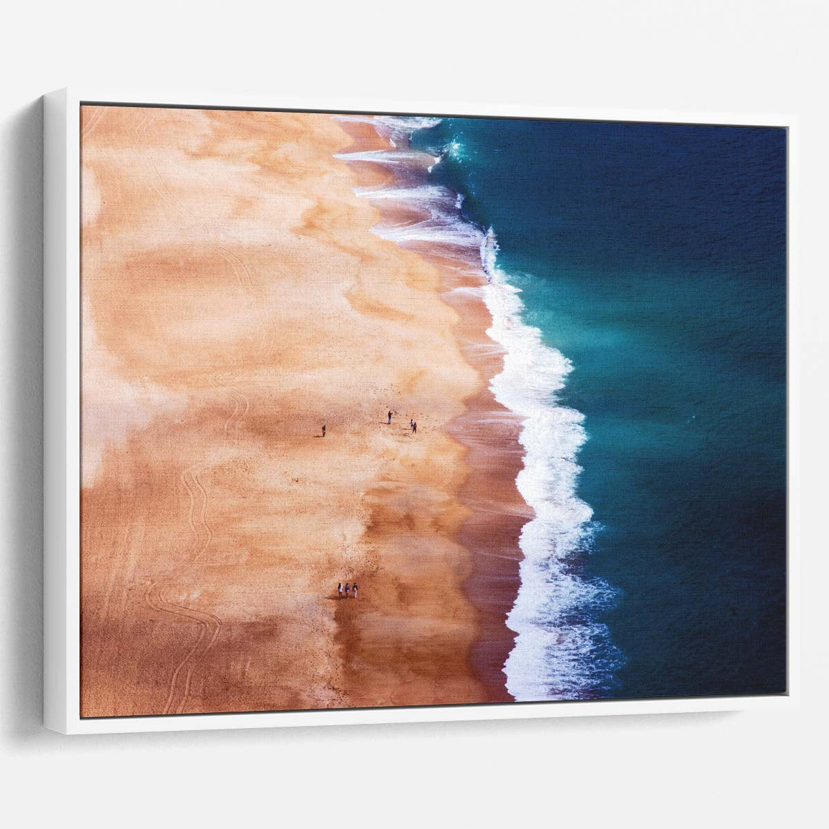 Silver Coast Portugal Aerial Seascape Beach Wall Art by Luxuriance Designs. Made in USA.