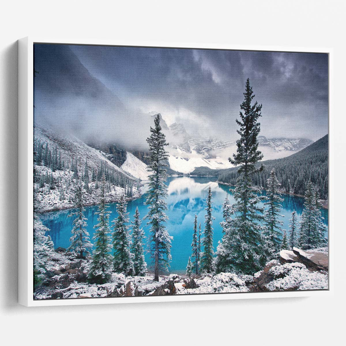 Moraine Lake Winter Wonderland Alpine Forest Photography Wall Art