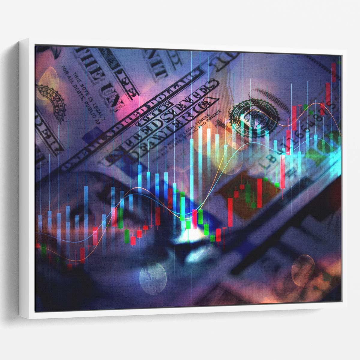 Stock Market Candle Stick Wall Art by Luxuriance Designs. Made in USA.