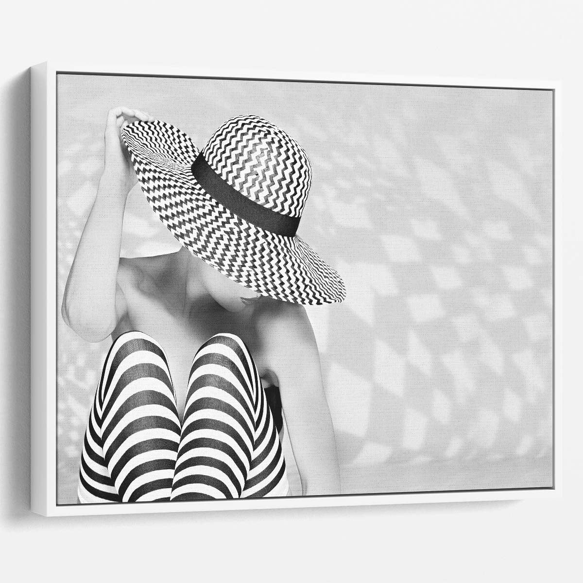 Monochrome ZebraPatterned Woman Portrait Wall Art by Luxuriance Designs. Made in USA.