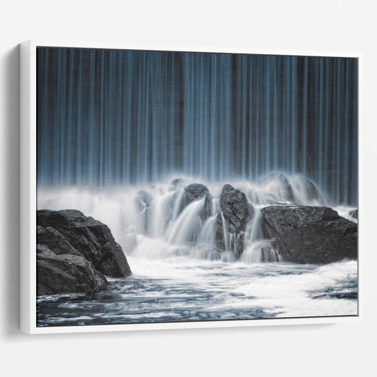 Helsinki Waterfall Stripe Landscape Wall Art by Luxuriance Designs. Made in USA.