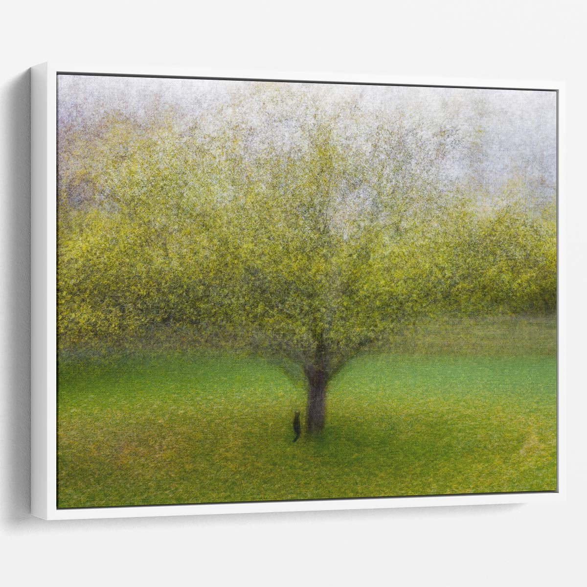 Impressionistic Cat Among Green Leaves Wall Art by Luxuriance Designs. Made in USA.