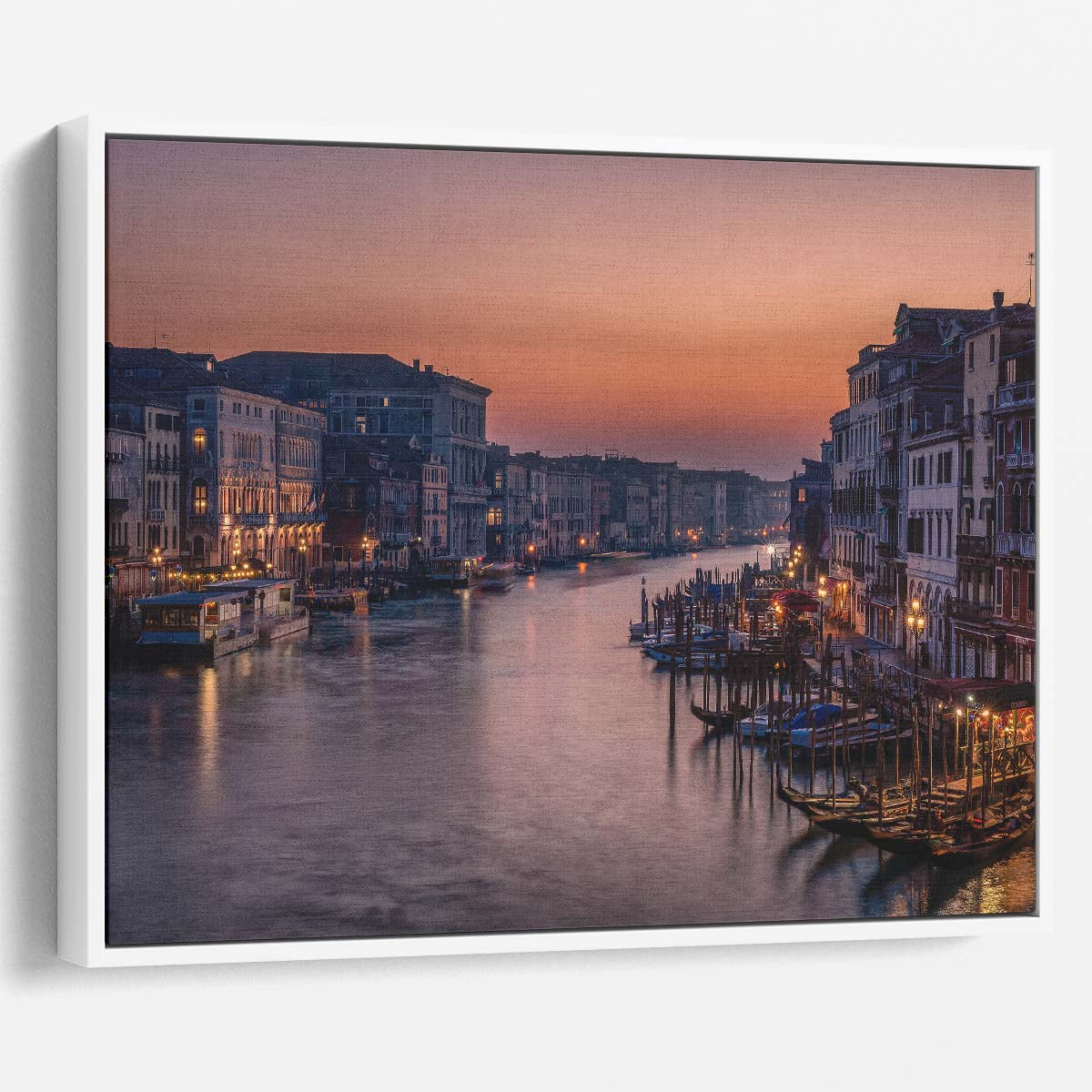 Venice Canal Sunset Romance Gondola Wall Art by Luxuriance Designs. Made in USA.