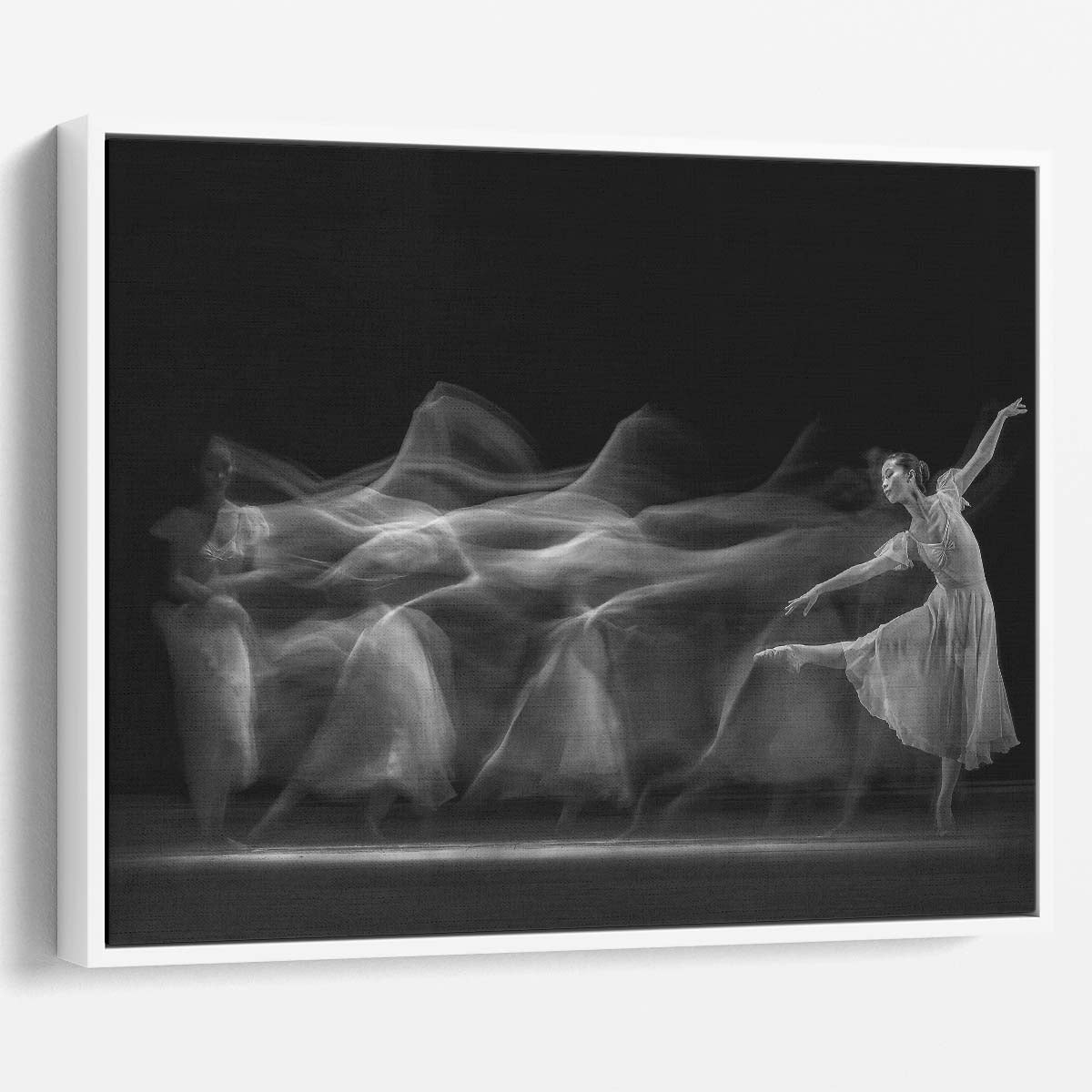 Graceful Ballerina in Motion Monochrome Dance Wall Art by Luxuriance Designs. Made in USA.