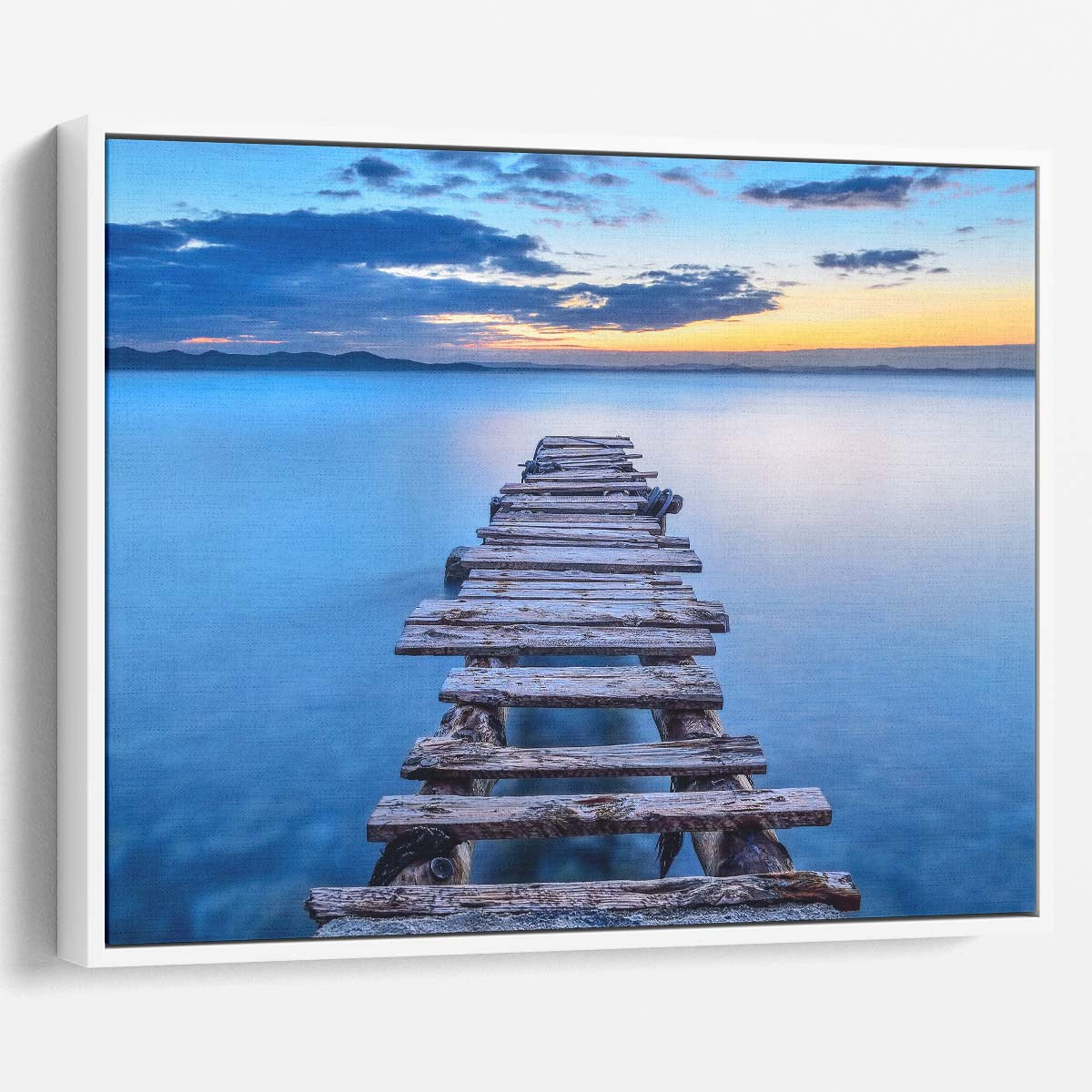 Serene Zadar Pier Seascape Tranquil Ocean Wall Art by Luxuriance Designs. Made in USA.