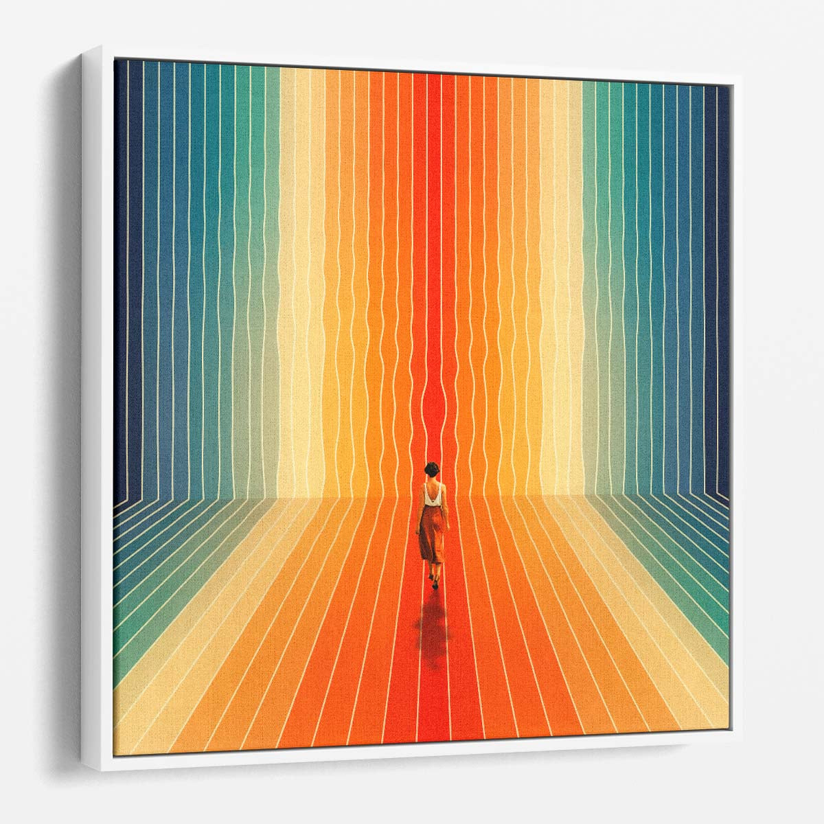 Colorful Surreal Rainbow Woman Abstract Illusion Wall Art by Luxuriance Designs. Made in USA.
