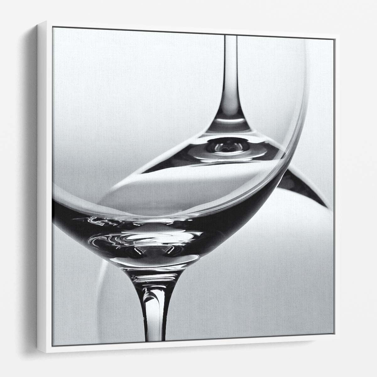 Monochrome Photography Duo of Abstract Wine Glasses Wall Art by Luxuriance Designs. Made in USA.