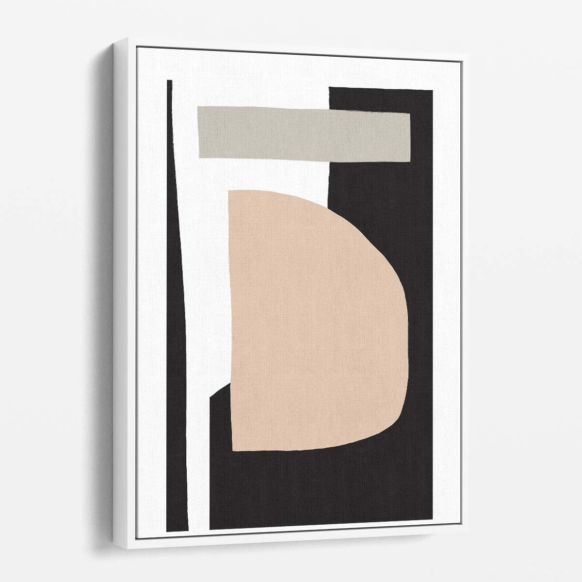 Abstract Illustration Artwork in Beige, Black, White by uplusmestudio by Luxuriance Designs, made in USA