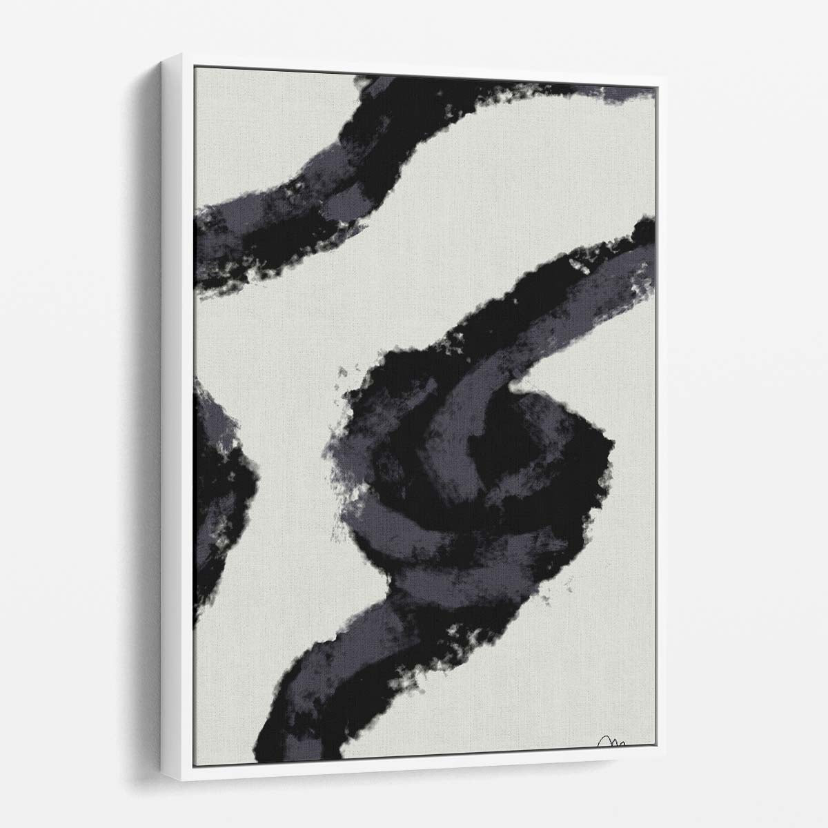Abstract Illustration Painting Black Rope with Colorful Brush Strokes by Luxuriance Designs, made in USA