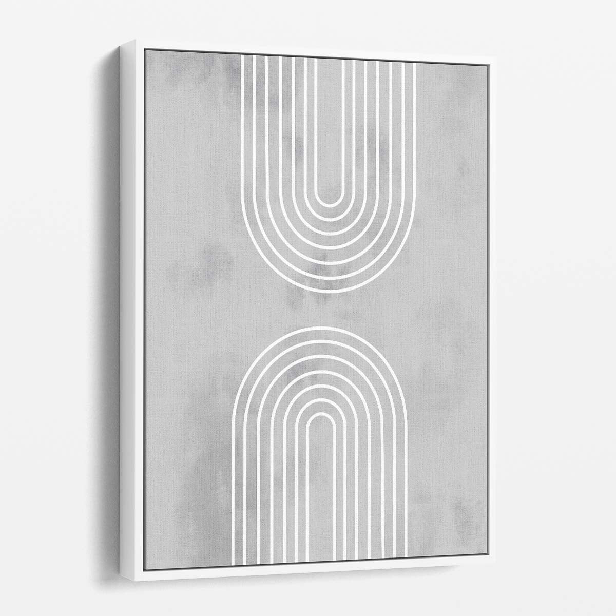 Mid-Century Geometric Arch Illustration in Monochrome Abstract Art by Luxuriance Designs, made in USA