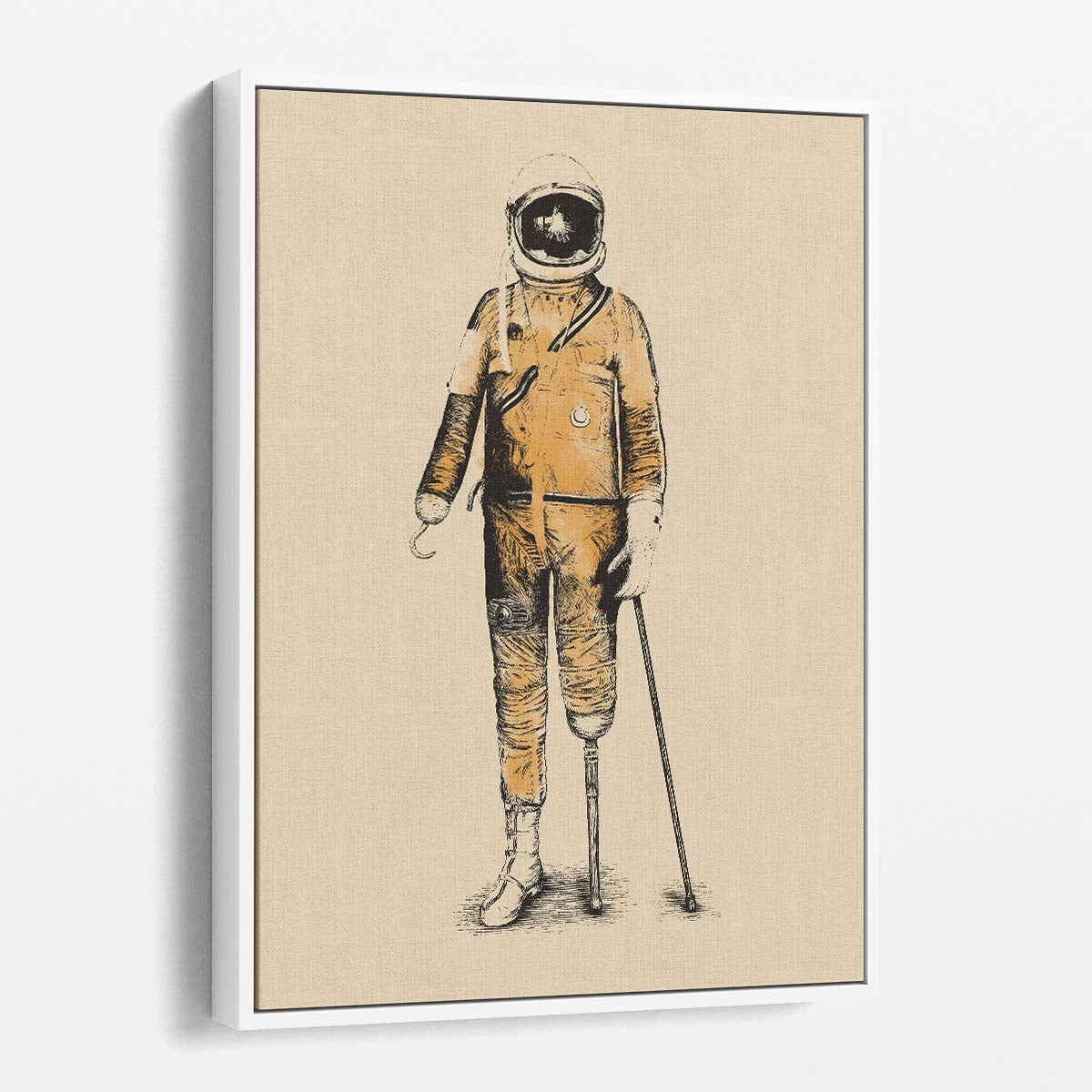 Minimalistic Space Astronaut Art Poster, Astropirate by Florent Bodart by Luxuriance Designs, made in USA