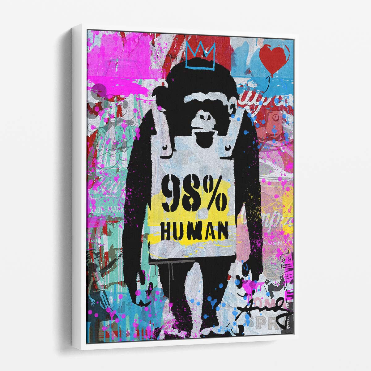 Banksy 98% Human Graffiti Wall Art by Luxuriance Designs. Made in USA.