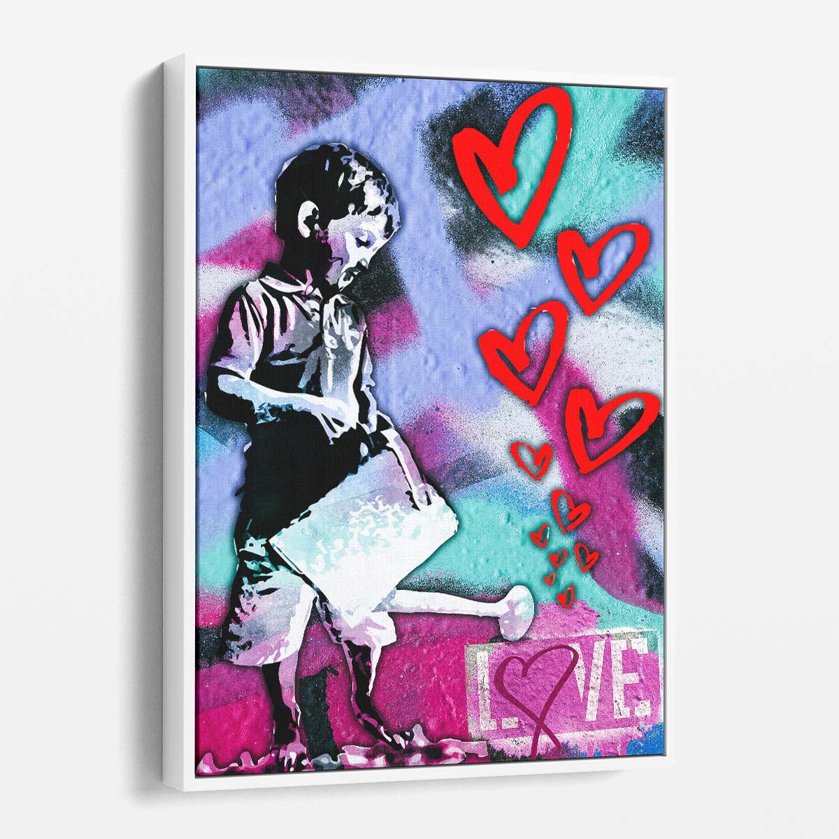 Banksy Child Love Street Graffiti Wall Art by Luxuriance Designs. Made in USA.