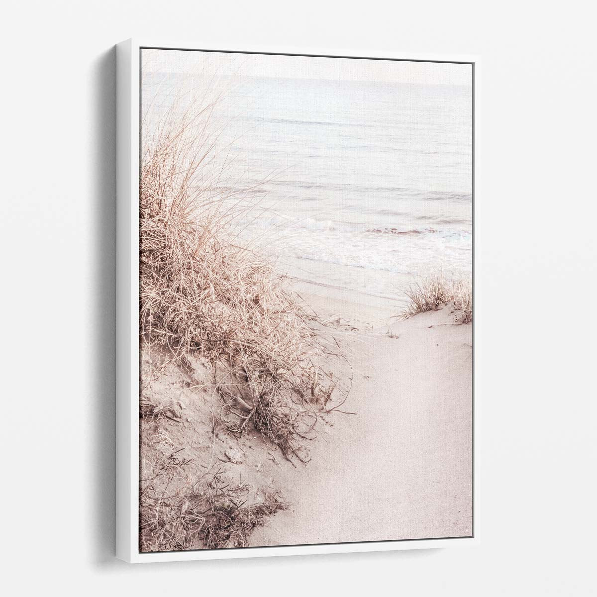 Coastal Beige Beach Sand Dunes Photography, Seascape Wall Art by Luxuriance Designs, made in USA