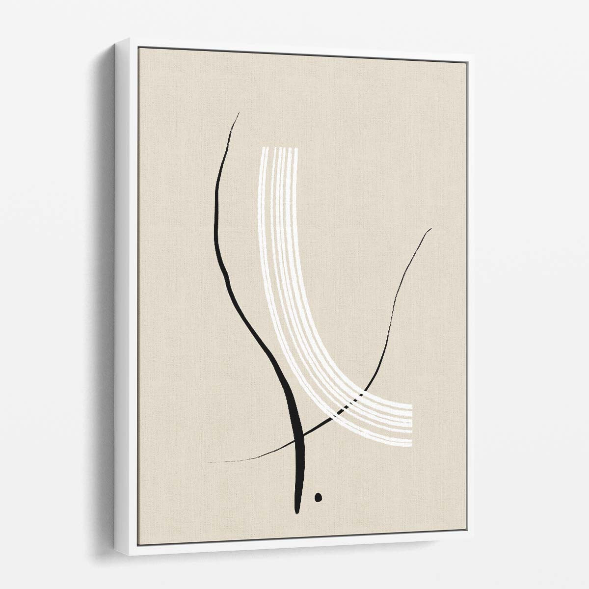 Beige Abstract Shapes Illustration Wall Art by Uplusmestudio by Luxuriance Designs, made in USA