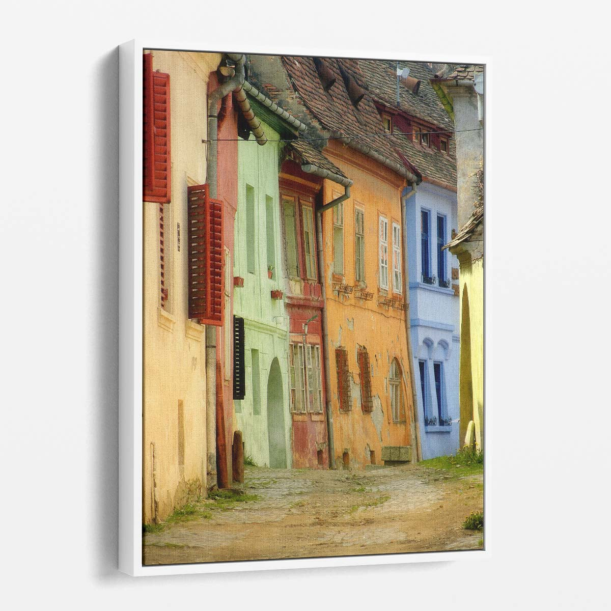 Colorful Sighisoara Old Town Architecture Photography Wall Art by Luxuriance Designs, made in USA