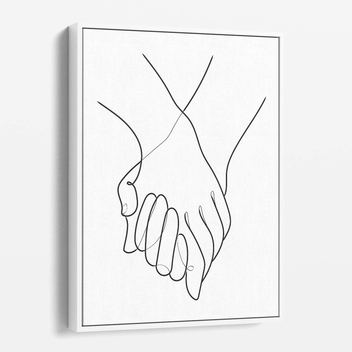 Romantic Line Art Illustration of Couple Holding Hands in Monochrome by Luxuriance Designs, made in USA