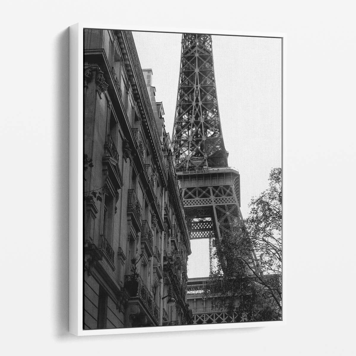 Paris Eiffel Tower Monochrome Photography, Iconic Urban Cityscape Wall Art by Luxuriance Designs, made in USA