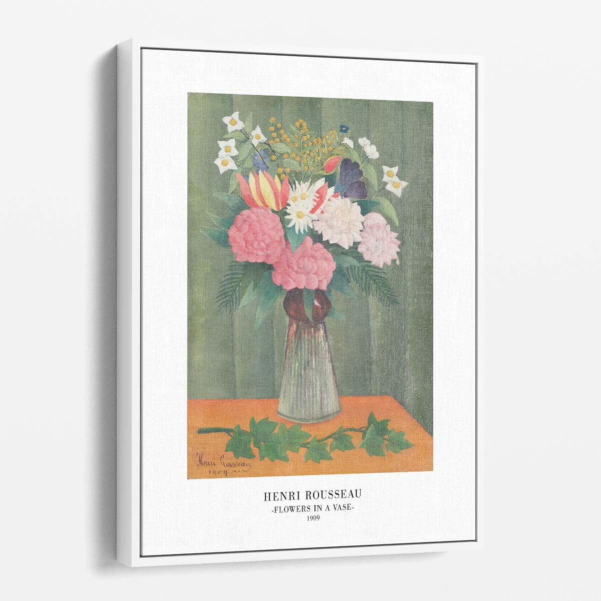 Floral Masterpiece 'Flowers in a Vase' by Henri Rousseau, Acrylic Illustration Poster by Luxuriance Designs, made in USA