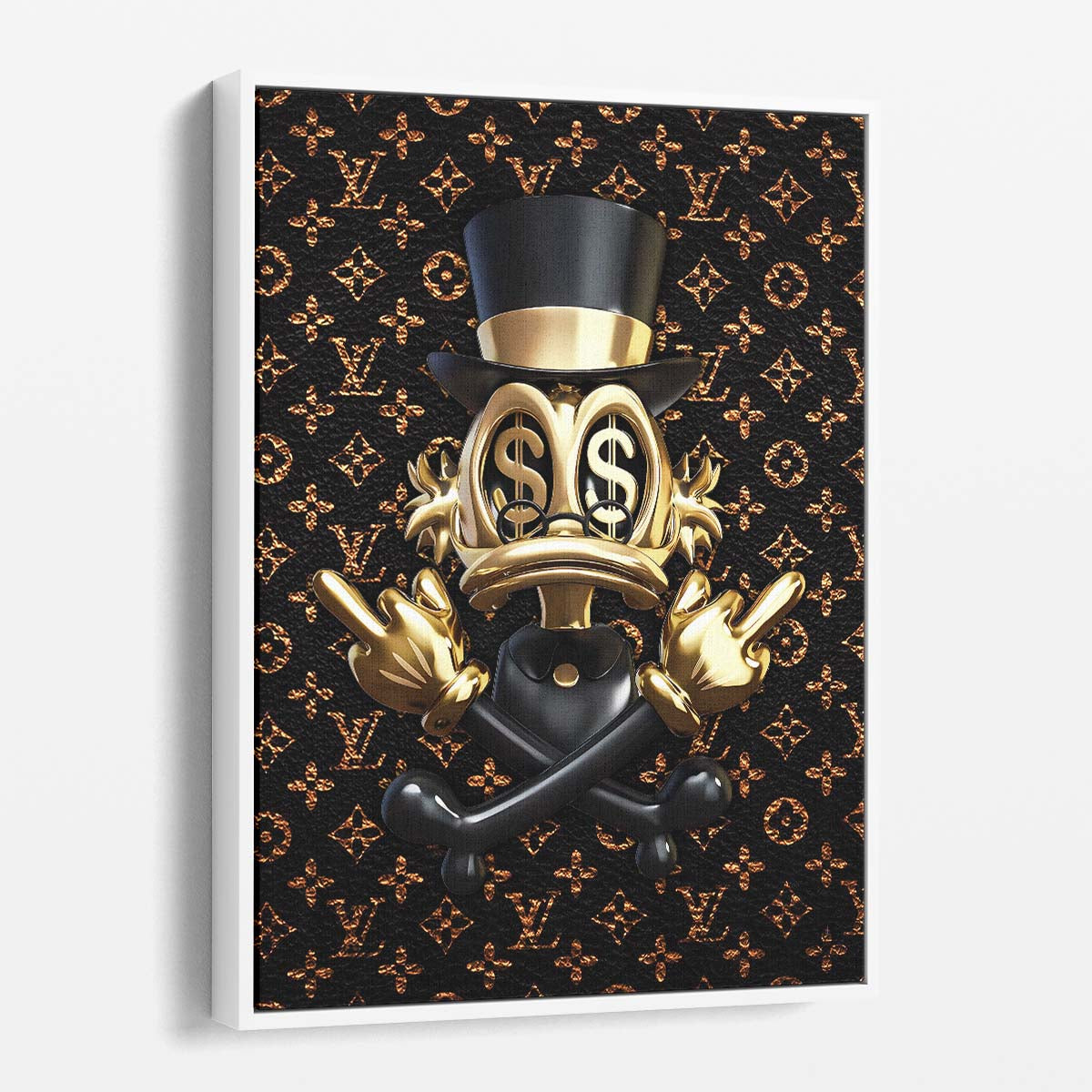 Gold Scrooge McDuck Wall Art by Luxuriance Designs. Made in USA.