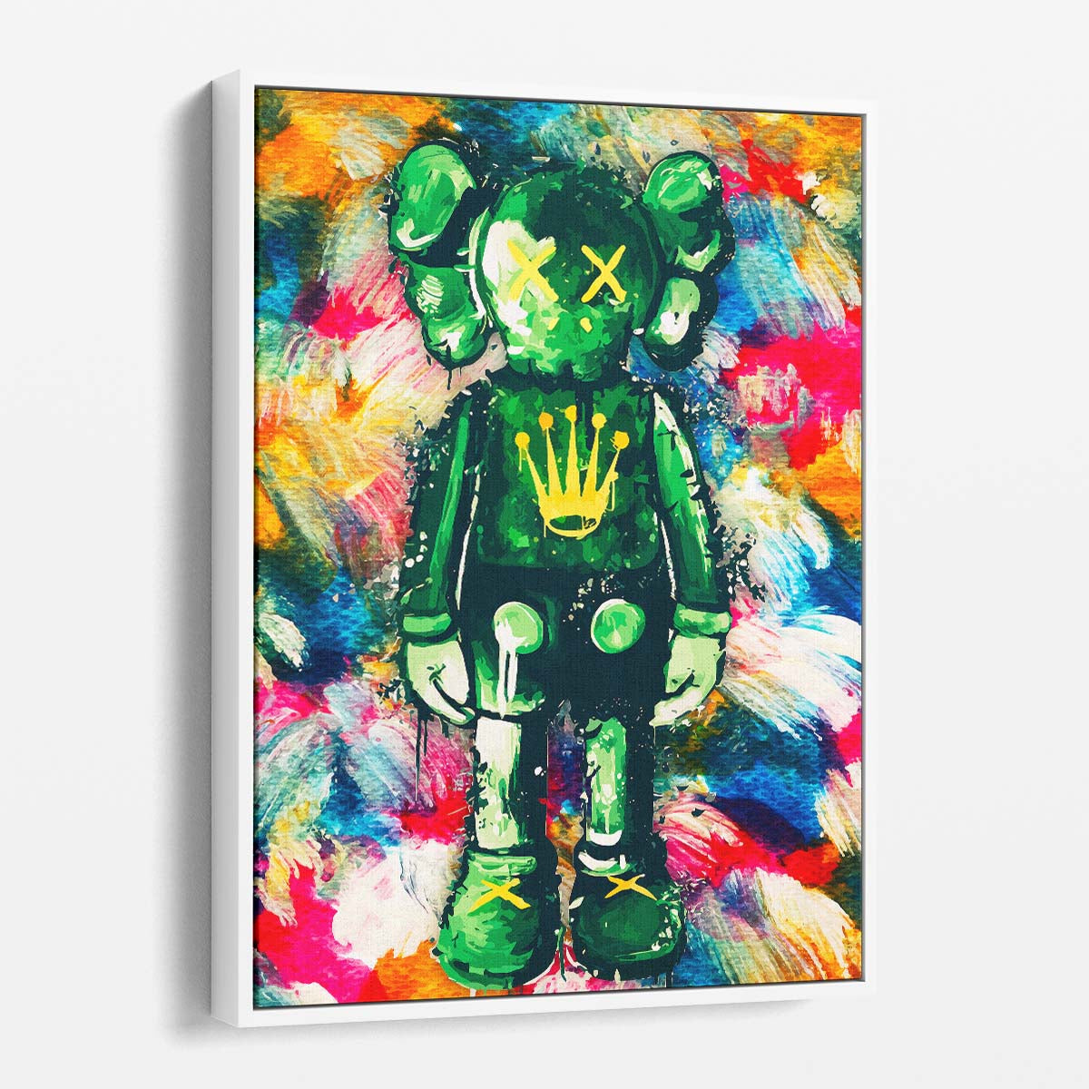 Green Kaws Rolex Watercolor Wall Art by Luxuriance Designs. Made in USA.