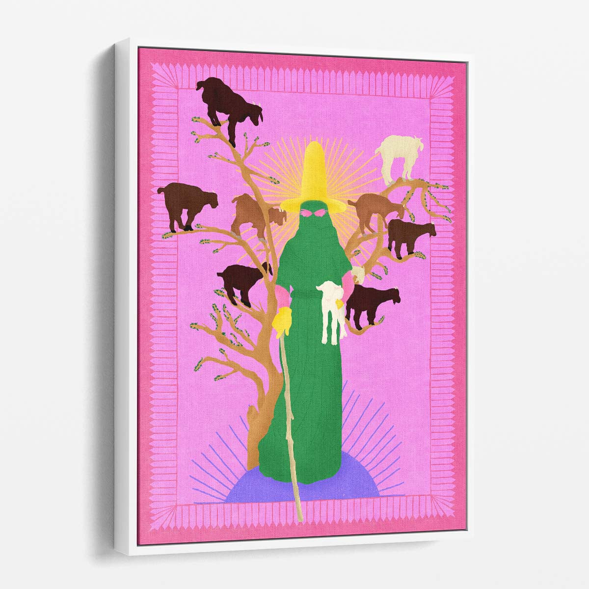 Colorful Feminist Humor Illustration, Holy Woman Herder Art Print by Luxuriance Designs, made in USA