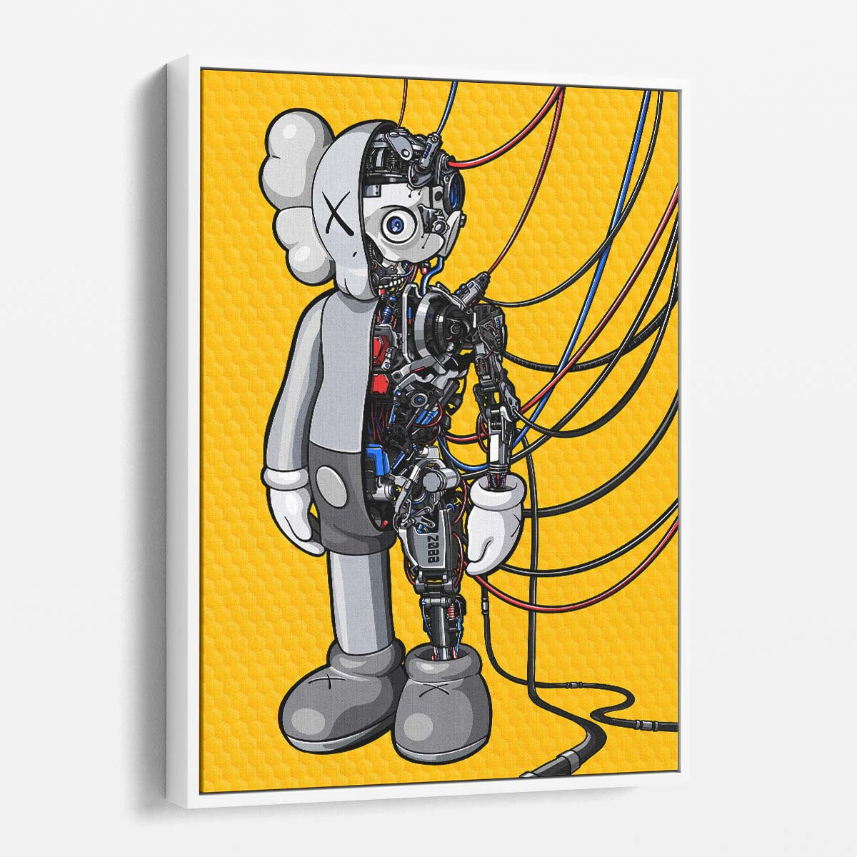 Hypebeast Kaws Robot Android Cartoon Wall Art by Luxuriance Designs. Made in USA.