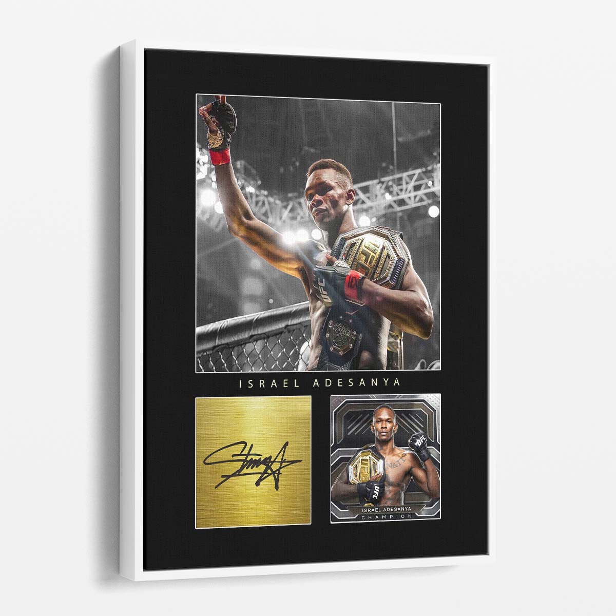 Israel Adesanya Signature MMA Wall Art by Luxuriance Designs. Made in USA.