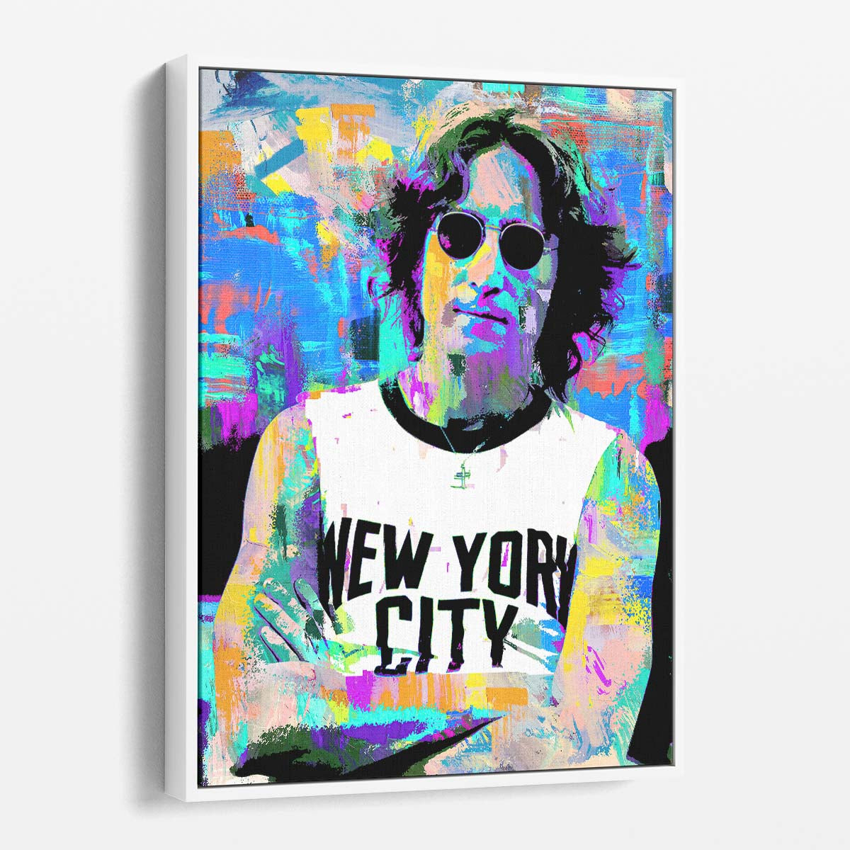 John Lennon NYC Portrait Graffiti Wall Art by Luxuriance Designs. Made in USA.